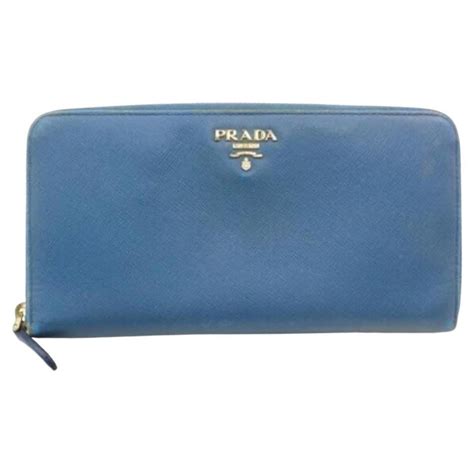 prada blue long wallet|authentic Prada wallet sale.